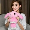 Women Cute Cartoon Rabbit Sling Bag,Fluffy Bunny Shoulder Crossbody Bag,Leather Pink - 3 of 4