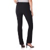 Rekucci Women’s 5 Pocket Straight Leg Pants with Stretch Waistband – Slim Fit Business Casual Trousers - Black, 6 Short - 3 of 4