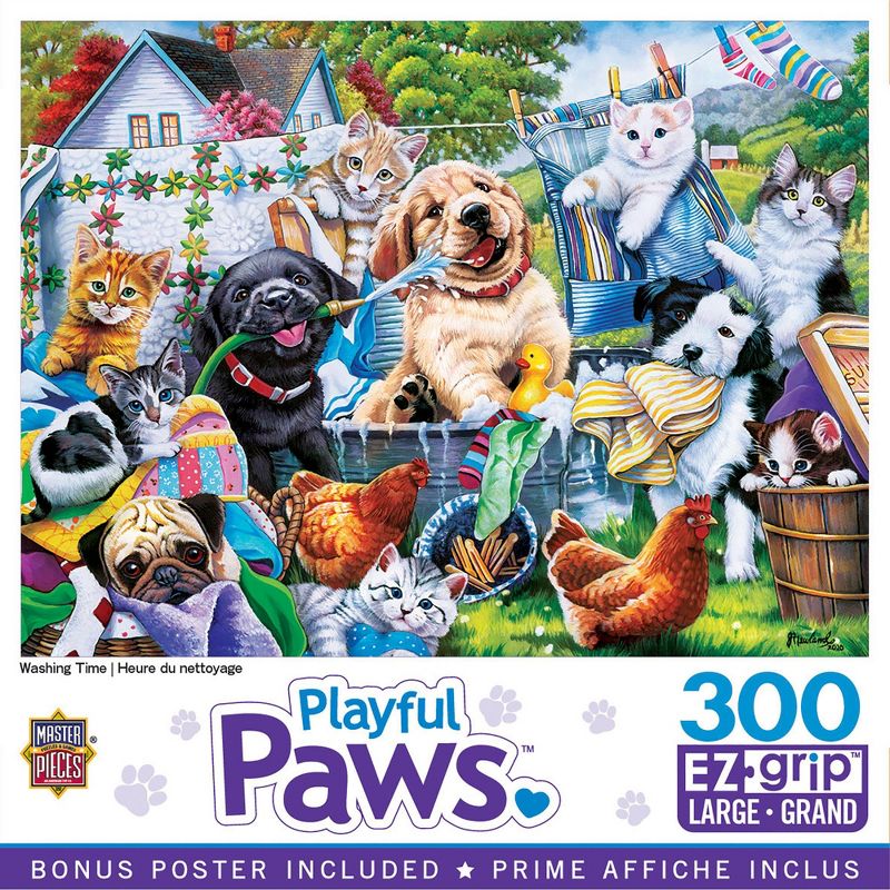 MasterPieces 300 Piece EZ Grip Jigsaw Puzzle - Washing Time - 18"x24", 1 of 8