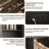 COZONY 48" Fluted Makeup Vanity Desk, 36" LED Mirror, 3 Color Modes, 5 Drawers, Open Shelf, Built-In Outlet, Glass Top - 4 of 4