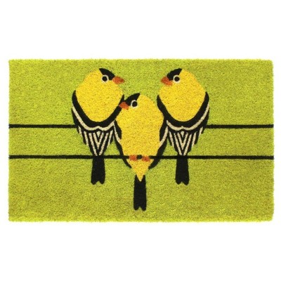 Raj 1'6" x 2'6" Tufted Goldfinch Coir Doormat Light Green