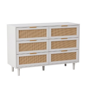 Lyngins Modern 6-Drawers Dresser,Rattan Chest of Drawers,Storage Furniture for Bedroom,Living Room - 1 of 4