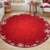 Washable Christmas Living Room Rugs, Home Decorative Snowflake Print Bedroom Rugs, Soft Non Slip Xmas Carpet for Kids Room - 2 of 4