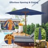 Tangkula 10FT Wooden Market Table Umbrella Pulley Sunshade Canopy w/8 Bamboo Ribs - 3 of 4