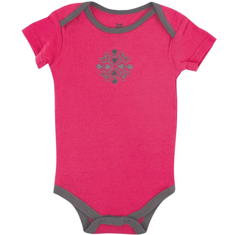 Yoga Sprout Baby and Toddler Girl Cotton Hoodie, Bodysuit or Tee Top, and Pant, Medallion Baby, 3 of 5