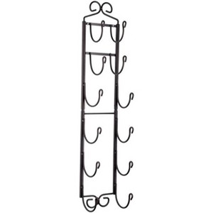 Towel Rack and Wine Rack Organizer for Wall Mount with 6 Levels Holder for Wine Bottles or as Bathroom Towel Holder in Bronze - HomeItUsa - 1 of 4