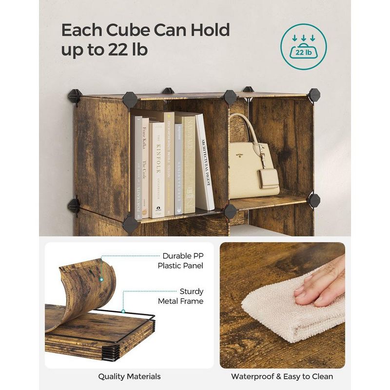 SONGMICS DIY Cube Storage Organizer Shelf Cabinet Bookshelf Bookcase, 4 of 9