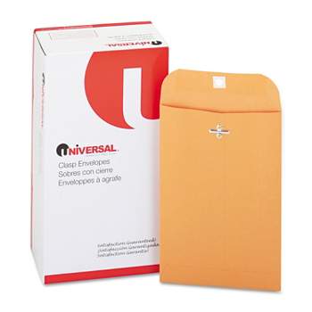 UNIVERSAL Kraft Clasp Envelope 28lb #55 6 x 9 Brown Kraft 100/Box 35260