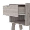 NicBex 18 inch Wide Nightstand with 1 Drawer,Modern Side Table with One Open Shelf,Bedside Table for Bedroom,Living Room,Black/Gray - 4 of 4