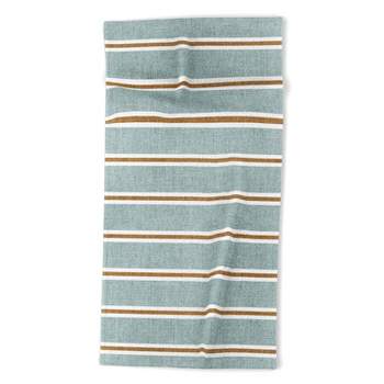 Little Arrow Design Co Cadence Stripes dusty blue Beach Towel - Deny Designs