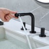 Cobbe Double Handle Bathroom Sink Faucet Spout 360 Degree Swivel 3-Hole 8 Inch Widespread Faucet Matte Black - 3 of 4