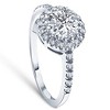 Pompeii3 2 Ct Diamond & Moissanite Halo Engagement Ring 14k White Gold - 2 of 4