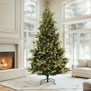 Pre-Lit Slim Aspen Fir Artificial Christmas Tree | 200 UL Clear Lights, Metal Stand, 5-Yr Warranty - 1 of 4