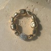 Adornia Pebbled Gold Stretch Bracelet with Crystal Center - 3 of 4