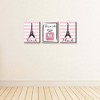 Big Dot of Happiness Paris, Ooh La La - Kids Bathroom Rules Wall Art - 7.5 x 10 inches - Set of 3 Signs - Wash, Brush, Flush - 3 of 4