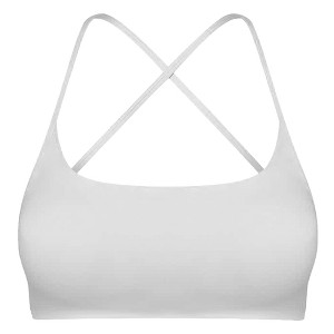 NPolar "Women’s Cross Back Sports Bra – Padded Strappy Crop Top with Open Back for Yoga, Gym & Running" White Medium - 1 of 3