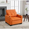LOVMOR Single/Two Pull Out Sleeper Chair Bed, Convertible Futon Sofa Chair Bed, Sofa Couch Bed with USB Ports, Pillow, Cup Holders, Side Pockets - 4 of 4