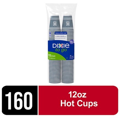 Dixie To Go 12 oz Insulated Disposable Paper Cups, 160 Count
