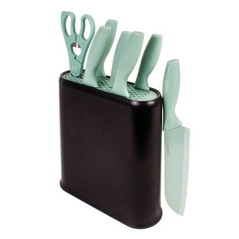 BergHOFF 8Pc Stainless Steel Kitchen Knife Set with Universal Knife Block,  Mint