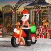 TopComfy Decorative Holiday Scene Props Christmas Inflatable Santa Claus Riding Cycle with Toy Bag for Yard Decor, Multicolored, 8.67"*4.73"*13.99" - 2 of 4