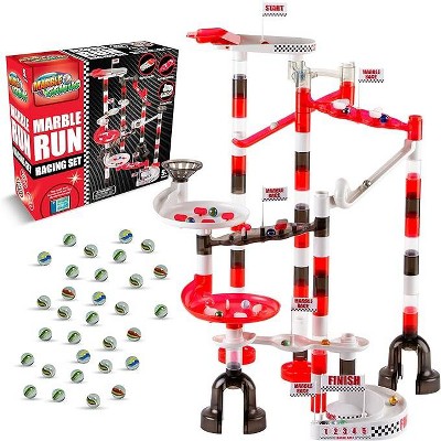 Marble Genius Marble Run Racing Set: 125-Piece Marble Run Racing Set Toys  for Kids, Maze Tower Building Blocks, Marble Race Track Rolling Game, Racing