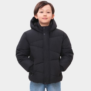 Rokka&Rolla Boys' Grid Winter Coat Kids' Fleece Lined Jacket - 1 of 4