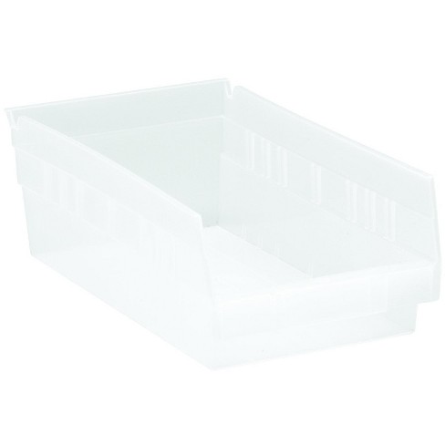 Quantum Storage Systems Economy Shelf Bin, Nesting, 11-5/8"W X 6-5/8"D X 4"H, (7) Divider Slots, Rear Hanglock, - image 1 of 2