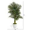 Nearly Natural 5-ft Paradise Palm Artificial Tree in White Planter with Faux Moss - image 2 of 4