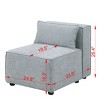 Single Couch Chair,Chenille Sofa Armless Chair,Modular Sofa Components,Comfy Chairs For Living Room,Bedroom, Apartment,Office-Cuddlewood - 4 of 4