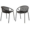 MOEPISY Patio Dining Chairs Stackable Chairs with Breathable Design Modern Simple Art Style Black (Set of 2) - 2 of 4