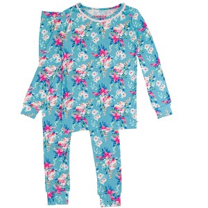 RuffleButts SoftSnooze Big Girls Ruffle Long Sleeve Pajama Set - 1 of 4