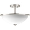Progress Lighting Replay 2-Light Semi-Flush Ceiling Light, Brushed Nickel, White Glass Shade - 3 of 4