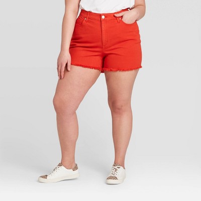 target plus size jean shorts