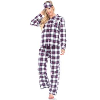 Leveret Womens Two Piece Flannel Pajamas Plaid Black And White S : Target