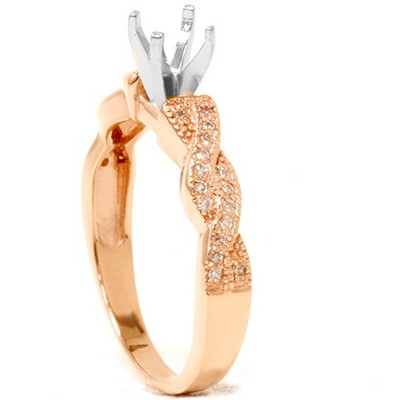 Pompeii3 1/5ct Pave Diamond Heirloom Ring 14K Rose Gold