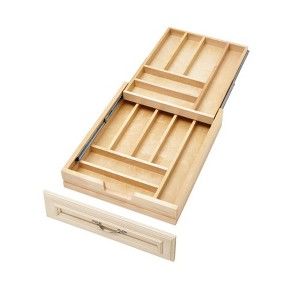 Rev-A-Shelf Kitchen Utensil & Cutlery Pullout Drawer Tray Organizer with Blumotion Soft Close Slides, Wood - 1 of 4