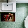 Stupell Industries Festive Moose With Plaid & Fir Printed Plush Bath Mat And Bath Rug, Design By Sasha, 18"X30" - 4 of 4