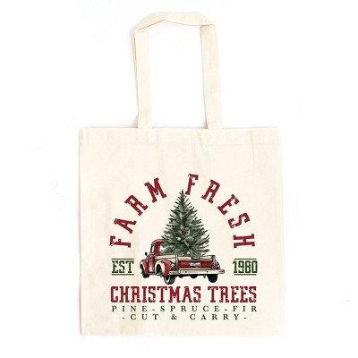 City Creek Prints Farm Fresh Cut And Carry Canvas Tote Bag - 15x16 - Natural