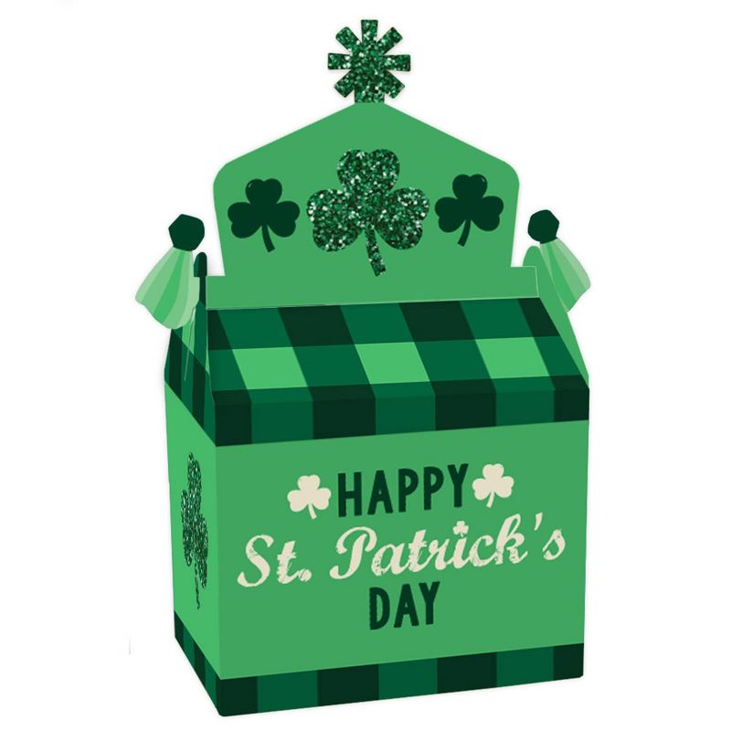 Big Dot of Happiness St. Patrick's Day - Treat Box Party Favors - Saint Paddy's Day Party Goodie Gable Boxes - Set of 12, 1 of 10