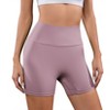 Biker Shorts Women 6" Tummy Control Workout Shorts Women with Pockets High Waisted Yoga Running Gym Spandex Compression - 2 of 4