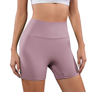 Clearlove Women’s Ruched Butt Lifting Shorts High Waisted Tummy Control Workout Shorts for Yoga Athletic Cycling - 1 of 4