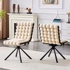 Dining Chairs Set of 2, Velvet Upholstered Armless Chairs with Metal Legs, Luxury Accent Chairs for Kitchen or Dining Room-Koiai - 2 of 4