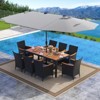 Tangkula 11 PCS Patio Dining Set w/ 15ft Double-Sided Patio Umbrella (Base Included) - 2 of 4