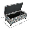 Storage Ottoman,Floral Fabric Upholstered Ottoman for Living Room,Bedroom,or Office - The Pop Home - 2 of 4