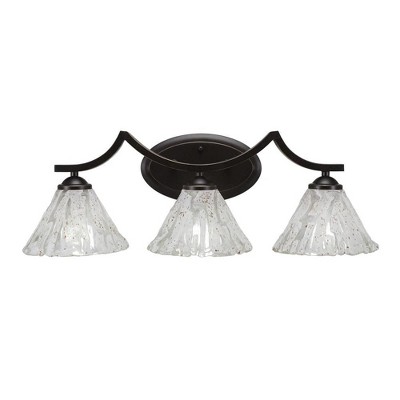 Toltec Lighting Zilo 3 - Light Vanity in  Dark Granite with 7" Italian Ice Shade