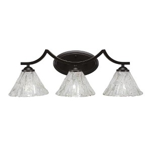 Toltec Lighting Zilo 3 - Light Vanity in  Dark Granite with 7" Italian Ice Shade - 1 of 1