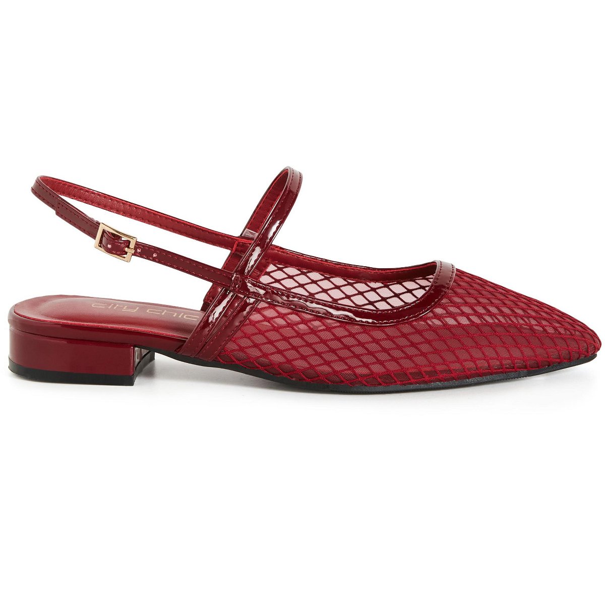 Обувь City Chic | Women's Plus Size WIDE FIT Lily Mesh Flat - berry - 11W — фото 2