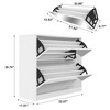 Mirror Shoe Cabinet With Flip Drawers, Narrow Hidden Shoe Storage Cabinet, Freestanding Shoe Rack for Closet Hallway Entryway Small Spaces - 3 of 4
