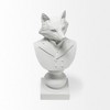 HomeRoots 13" White Resin Fox Bust Tabletop Sculpture - 4 of 4
