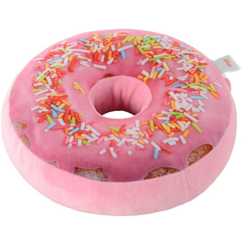 Cheer Collection Reversible Plush Donut Throw Pillow - Rainbow Icing/Rainbow Sprinkles, 1 of 11